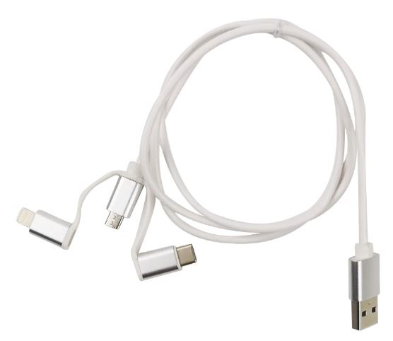 Kabel USB-A - 3in1, MicroUSB, Lightning, USB-C, 1m i gruppen SMARTPHONE & SURFPLATTOR / Laddare & Kablar / Kablar / Kablar Lightning hos TP E-commerce Nordic AB (A22391)