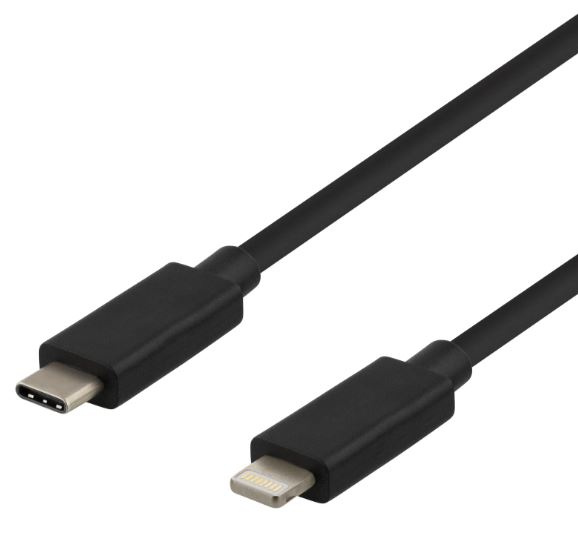 Kabel USB-C - Lightning, 2.4A, 1m, Svart i gruppen SMARTPHONE & SURFPLATTOR / Laddare & Kablar / Kablar / Kablar Lightning hos TP E-commerce Nordic AB (A22400)