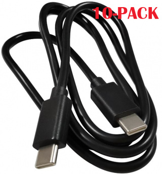 10-PACK Kabel USB-C - USB-C, 3A, 1m, Svart