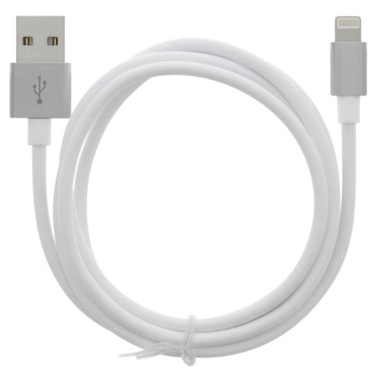 Kabel USB-A - Lightning 2.4A, 1m, Vit i gruppen SMARTPHONE & SURFPLATTOR / Laddare & Kablar / Kablar / Kablar Lightning hos TP E-commerce Nordic AB (A22404)