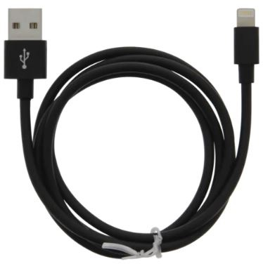 Kabel USB-A - Lightning 2.4A, 1m, Svart i gruppen SMARTPHONE & SURFPLATTOR / Laddare & Kablar / Kablar / Kablar Lightning hos TP E-commerce Nordic AB (A22407)
