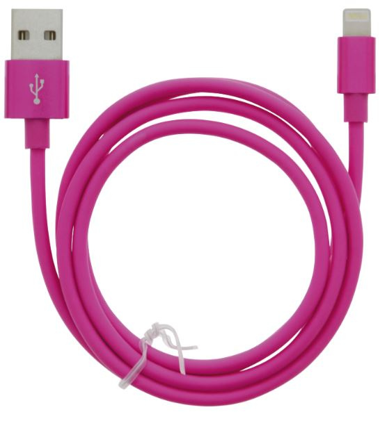 Kabel USB-A - Lightning 2.4A, 1m, Rosa i gruppen SMARTPHONE & SURFPLATTOR / Laddare & Kablar / Kablar / Kablar Lightning hos TP E-commerce Nordic AB (A22410)