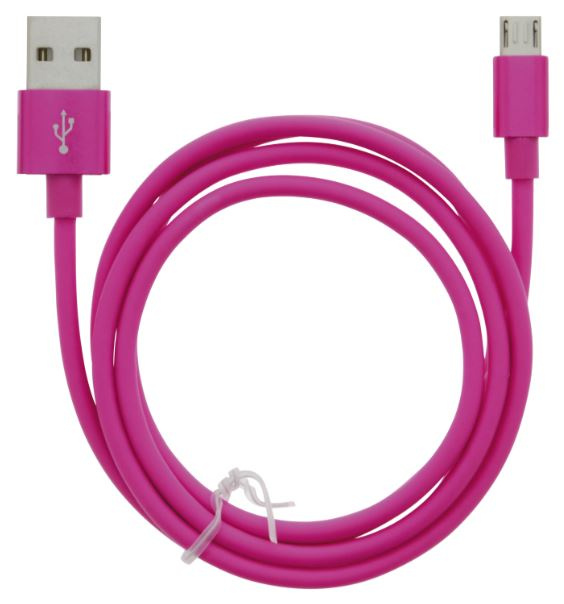 Kabel USB-A - MicroUSB 2.4A, 1m, Rosa i gruppen SMARTPHONE & SURFPLATTOR / Laddare & Kablar / Kablar / Kablar microUSB hos TP E-commerce Nordic AB (A22412)