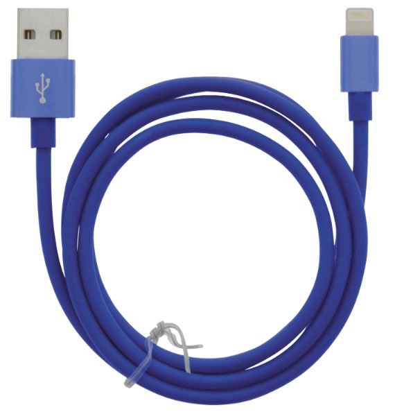 Kabel USB-A - Lightning 2.4A, 1m, Blå i gruppen SMARTPHONE & SURFPLATTOR / Laddare & Kablar / Kablar / Kablar Lightning hos TP E-commerce Nordic AB (A22413)