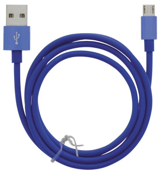Kabel USB-A - MicroUSB 2.4A, 1m, Blå i gruppen SMARTPHONE & SURFPLATTOR / Laddare & Kablar / Kablar / Kablar microUSB hos TP E-commerce Nordic AB (A22415)
