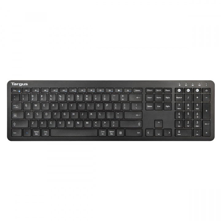 Produktfoto för Targus Full-Size Multi-Device - Tangentbord - antimikrobiell - trådlös - Bluetooth 5.1 - Nordisk - svart