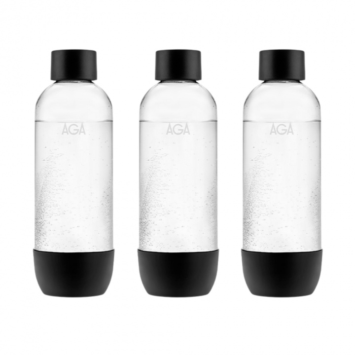 3-pack AGA AQVIA PET-flaska, 1L, Svart i gruppen HEM, HUSHÅLL & TRÄDGÅRD / Hushållsmaskiner / Vatten & Juice / Kolsyremaskiner / Tillbehör hos TP E-commerce Nordic AB (A22959PKT)