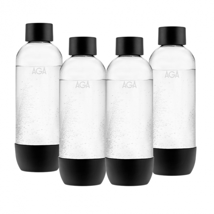 4-pack AGA AQVIA PET-flaska, 1L, Svart i gruppen HEM, HUSHÅLL & TRÄDGÅRD / Hushållsmaskiner / Vatten & Juice / Kolsyremaskiner / Tillbehör hos TP E-commerce Nordic AB (A22959PKT2)