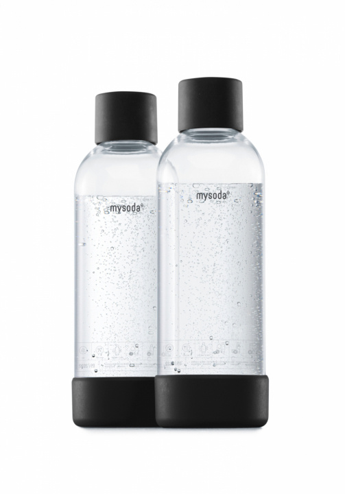 Mysoda PET-flaska 1L 2-pack, Svart i gruppen HEM, HUSHÅLL & TRÄDGÅRD / Hushållsmaskiner / Vatten & Juice / Kolsyremaskiner / Tillbehör hos TP E-commerce Nordic AB (A22975)