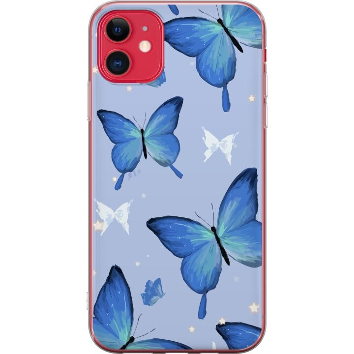 Mobilskal till Apple iPhone 11 med Blå fjärillar motiv i gruppen SMARTPHONE & SURFPLATTOR / Mobilskydd / Apple / iPhone 11 hos TP E-commerce Nordic AB (A50043)