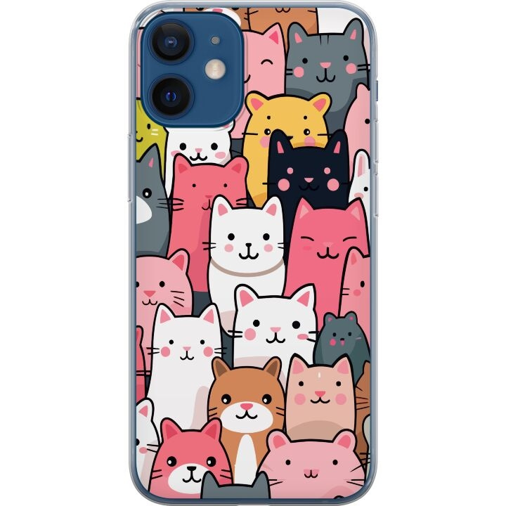 Mobilskal till Apple iPhone 12 med Kattmönster motiv i gruppen SMARTPHONE & SURFPLATTOR / Mobilskydd / Apple / iPhone 12/12 Pro hos TP E-commerce Nordic AB (A50197)