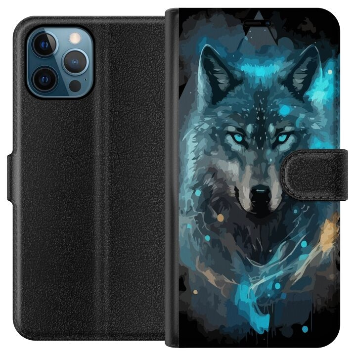 Plånboksfodral till Apple iPhone 12 Pro med Varg motiv i gruppen SMARTPHONE & SURFPLATTOR / Mobilskydd / Apple / iPhone 12/12 Pro hos TP E-commerce Nordic AB (A50275)