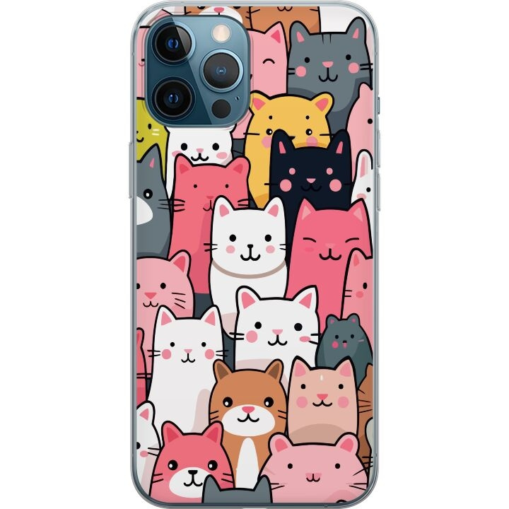 Mobilskal till Apple iPhone 12 Pro Max med Kattmönster motiv i gruppen SMARTPHONE & SURFPLATTOR / Mobilskydd / Apple / iPhone 12 Pro Max hos TP E-commerce Nordic AB (A50359)