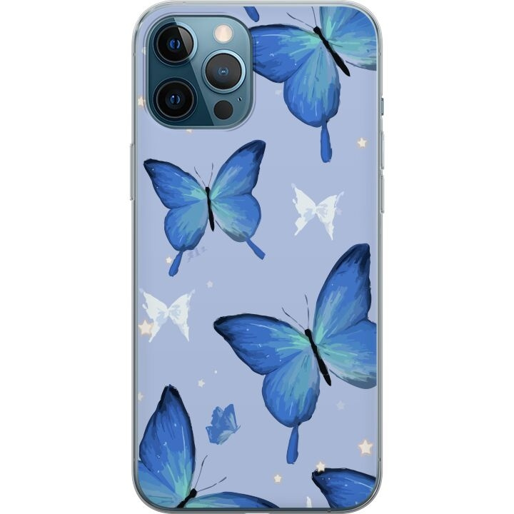 Mobilskal till Apple iPhone 12 Pro Max med Blå fjärillar motiv i gruppen SMARTPHONE & SURFPLATTOR / Mobilskydd / Apple / iPhone 12 Pro Max hos TP E-commerce Nordic AB (A50367)