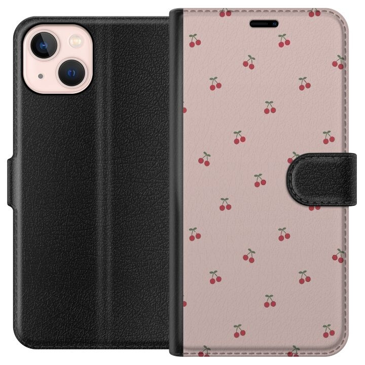 Plånboksfodral till Apple iPhone 13 mini med Körsbär motiv i gruppen SMARTPHONE & SURFPLATTOR / Mobilskydd / Apple / iPhone 13 Mini hos TP E-commerce Nordic AB (A50439)