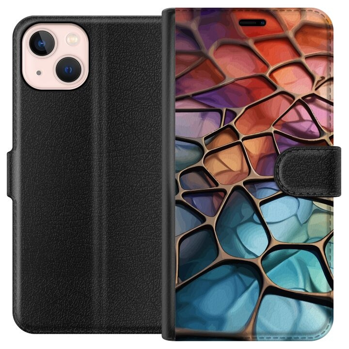 Plånboksfodral till Apple iPhone 13 mini med Metalliskt mönster motiv i gruppen SMARTPHONE & SURFPLATTOR / Mobilskydd / Apple / iPhone 13 Mini hos TP E-commerce Nordic AB (A50442)