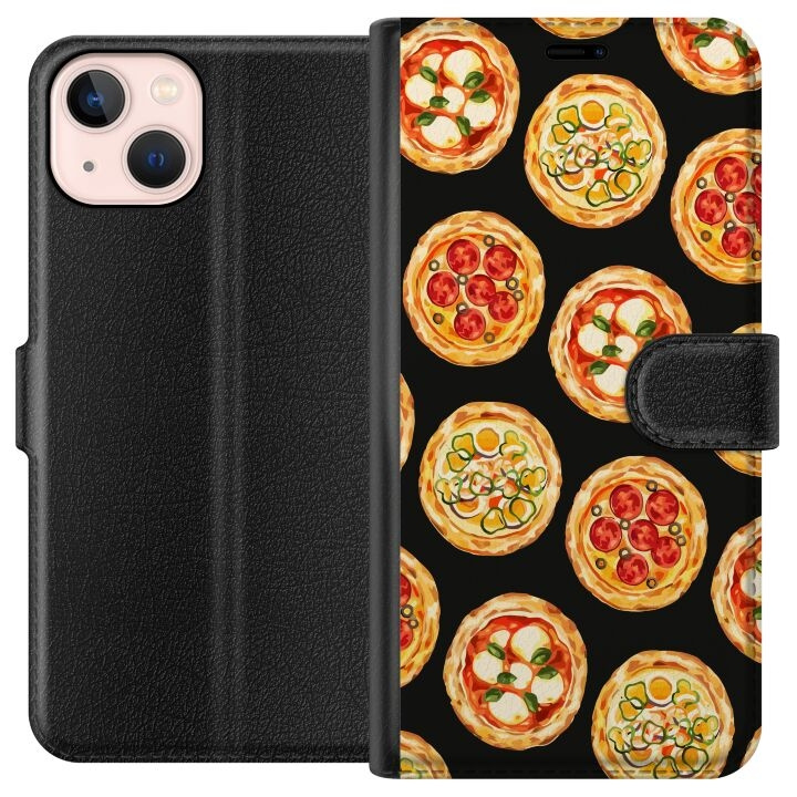 Plånboksfodral till Apple iPhone 13 mini med Pizza motiv i gruppen SMARTPHONE & SURFPLATTOR / Mobilskydd / Apple / iPhone 13 Mini hos TP E-commerce Nordic AB (A50445)
