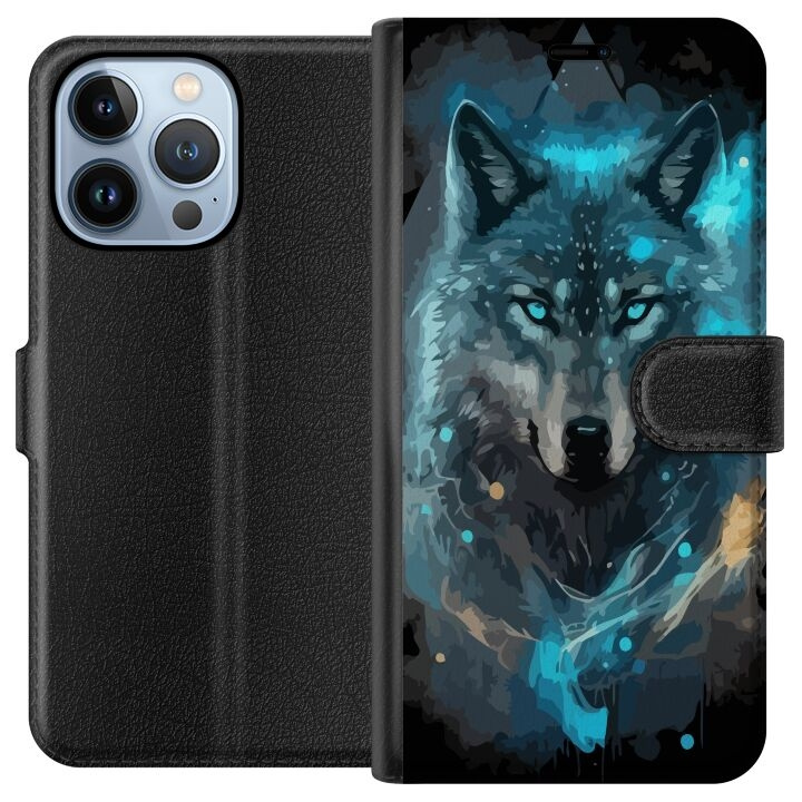 Plånboksfodral till Apple iPhone 13 Pro med Varg motiv i gruppen SMARTPHONE & SURFPLATTOR / Mobilskydd / Apple / iPhone 13 Pro hos TP E-commerce Nordic AB (A50491)