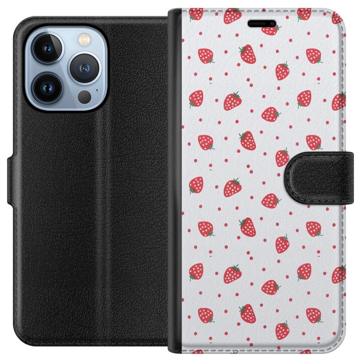 Plånboksfodral till Apple iPhone 13 Pro med Jordgubbar motiv i gruppen SMARTPHONE & SURFPLATTOR / Mobilskydd / Apple / iPhone 13 Pro hos TP E-commerce Nordic AB (A50503)