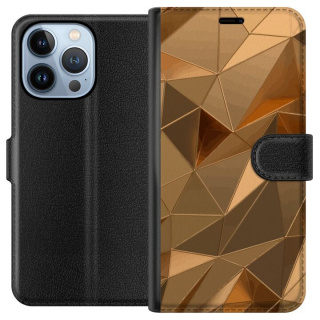 Plånboksfodral till Apple iPhone 13 Pro med 3D Guld motiv