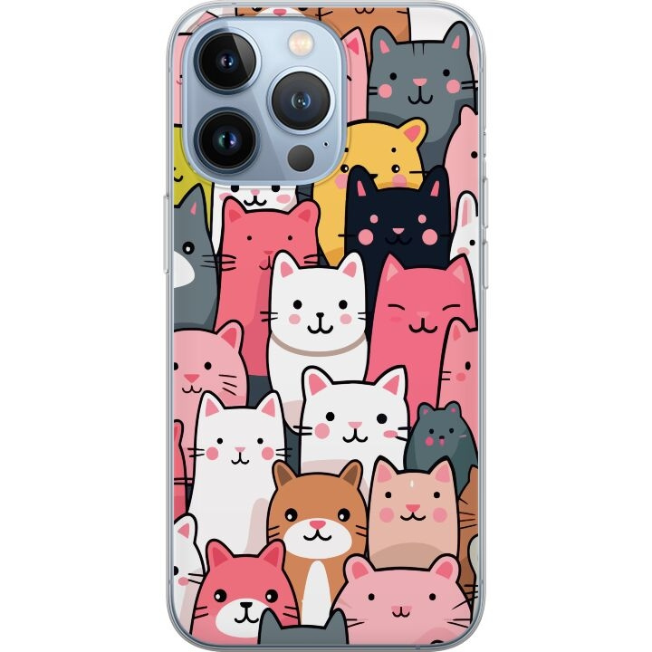 Mobilskal till Apple iPhone 13 Pro med Kattmönster motiv i gruppen SMARTPHONE & SURFPLATTOR / Mobilskydd / Apple / iPhone 13 Pro hos TP E-commerce Nordic AB (A50521)