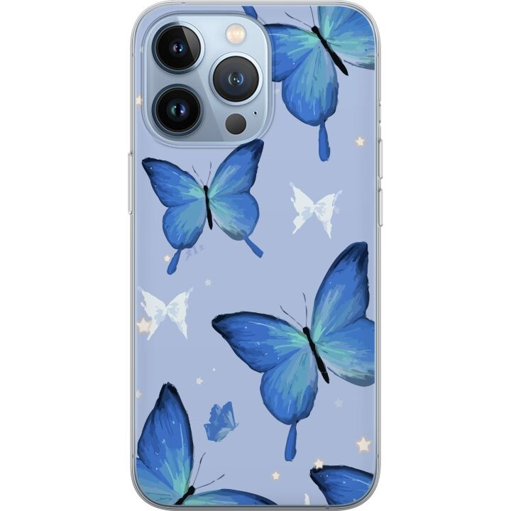 Mobilskal till Apple iPhone 13 Pro med Blå fjärillar motiv i gruppen SMARTPHONE & SURFPLATTOR / Mobilskydd / Apple / iPhone 13 Pro hos TP E-commerce Nordic AB (A50529)