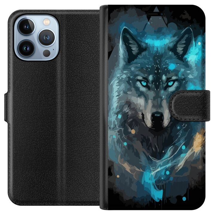 Plånboksfodral till Apple iPhone 13 Pro Max med Varg motiv i gruppen SMARTPHONE & SURFPLATTOR / Mobilskydd / Apple / iPhone 13 Pro Max hos TP E-commerce Nordic AB (A50545)