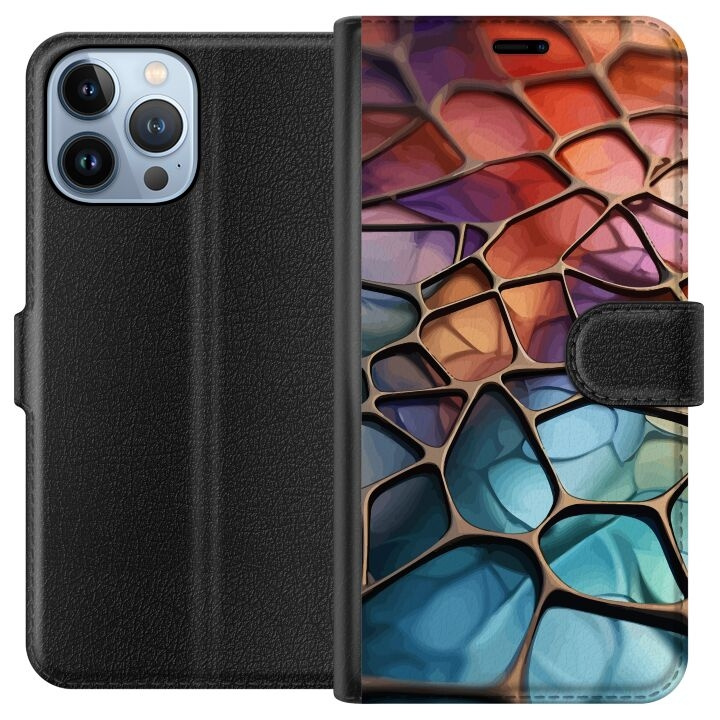 Plånboksfodral till Apple iPhone 13 Pro Max med Metalliskt mönster motiv i gruppen SMARTPHONE & SURFPLATTOR / Mobilskydd / Apple / iPhone 13 Pro Max hos TP E-commerce Nordic AB (A50550)