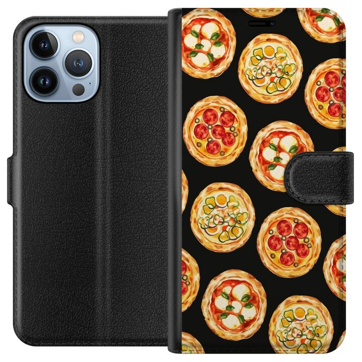 Plånboksfodral till Apple iPhone 13 Pro Max med Pizza motiv i gruppen SMARTPHONE & SURFPLATTOR / Mobilskydd / Apple / iPhone 13 Pro Max / Fodral hos TP E-commerce Nordic AB (A50553)