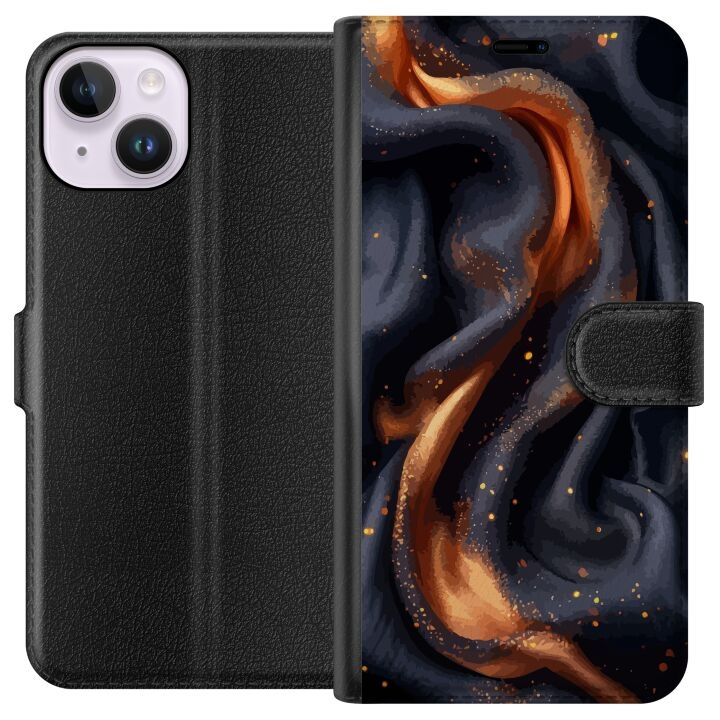 Plånboksfodral till Apple iPhone 14 med Eldigt silke motiv i gruppen SMARTPHONE & SURFPLATTOR / Mobilskydd / Apple / iPhone 14 hos TP E-commerce Nordic AB (A50595)