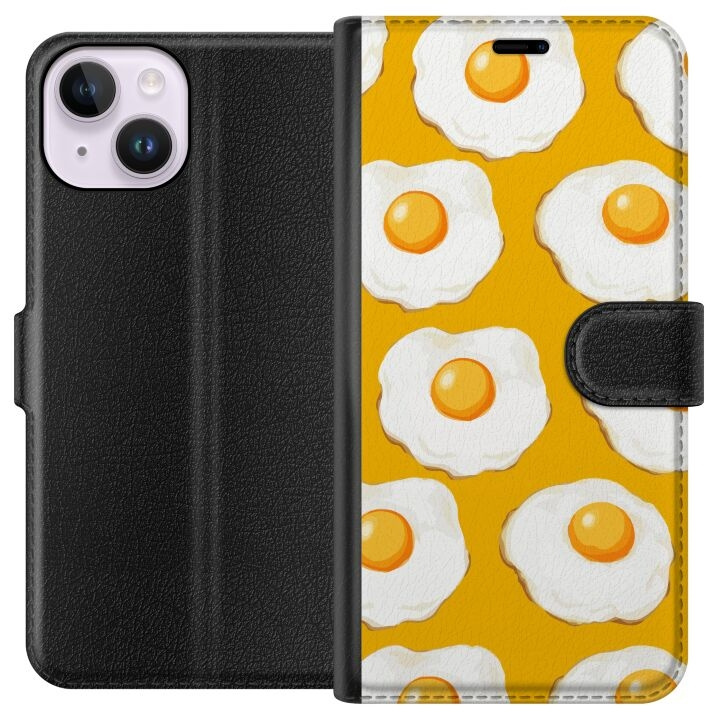 Plånboksfodral till Apple iPhone 14 med Stekt ägg motiv i gruppen SMARTPHONE & SURFPLATTOR / Mobilskydd / Apple / iPhone 14 hos TP E-commerce Nordic AB (A50596)