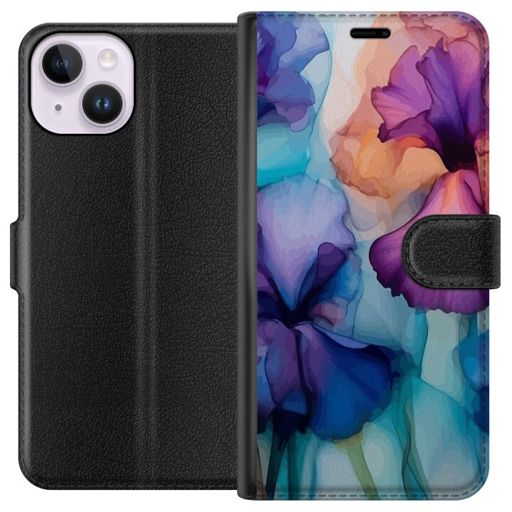 Plånboksfodral till Apple iPhone 14 med Magiska blommor motiv i gruppen SMARTPHONE & SURFPLATTOR / Mobilskydd / Apple / iPhone 14 hos TP E-commerce Nordic AB (A50597)