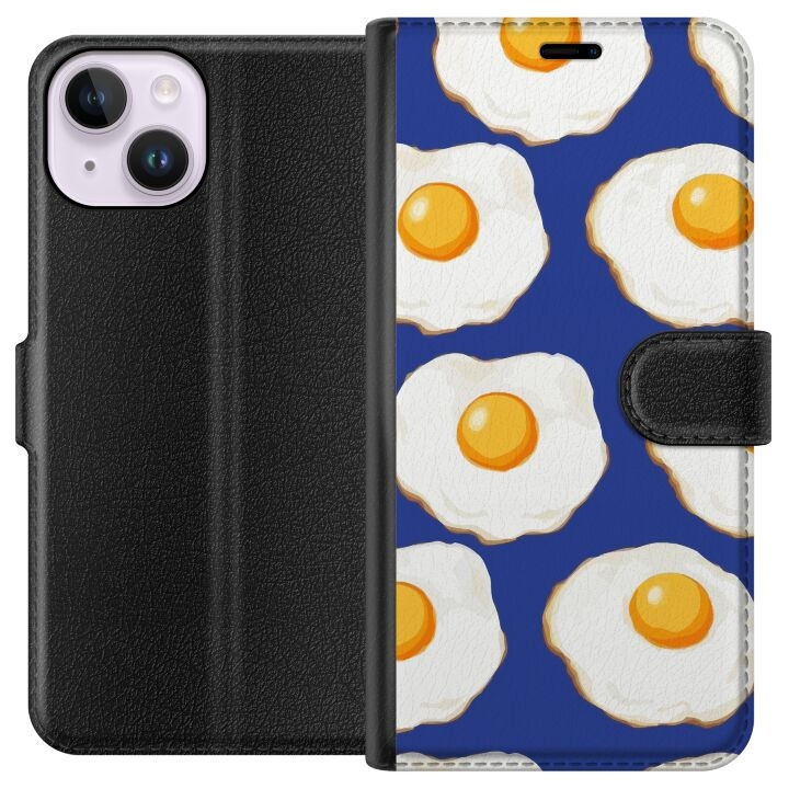 Plånboksfodral till Apple iPhone 14 med Stekta ägg motiv i gruppen SMARTPHONE & SURFPLATTOR / Mobilskydd / Apple / iPhone 14 hos TP E-commerce Nordic AB (A50600)