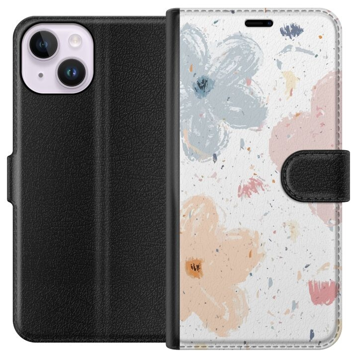 Plånboksfodral till Apple iPhone 14 med Blommor motiv i gruppen SMARTPHONE & SURFPLATTOR / Mobilskydd / Apple / iPhone 14 hos TP E-commerce Nordic AB (A50606)