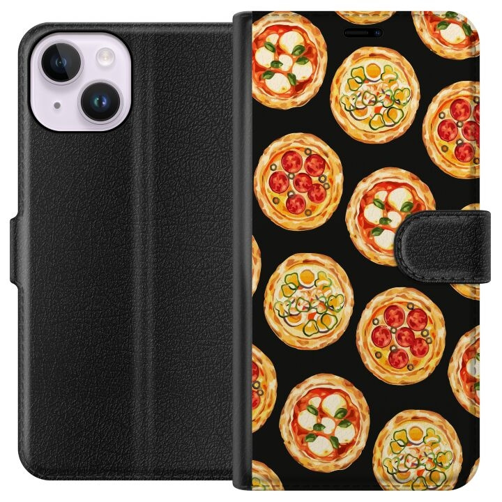 Plånboksfodral till Apple iPhone 14 med Pizza motiv i gruppen SMARTPHONE & SURFPLATTOR / Mobilskydd / Apple / iPhone 14 hos TP E-commerce Nordic AB (A50607)
