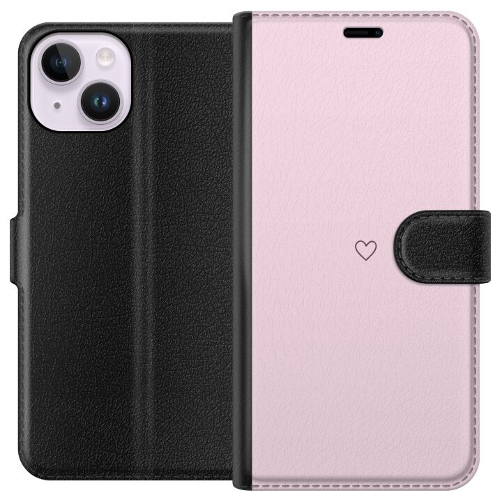 Plånboksfodral till Apple iPhone 14 med Hjärta motiv i gruppen SMARTPHONE & SURFPLATTOR / Mobilskydd / Apple / iPhone 14 hos TP E-commerce Nordic AB (A50613)