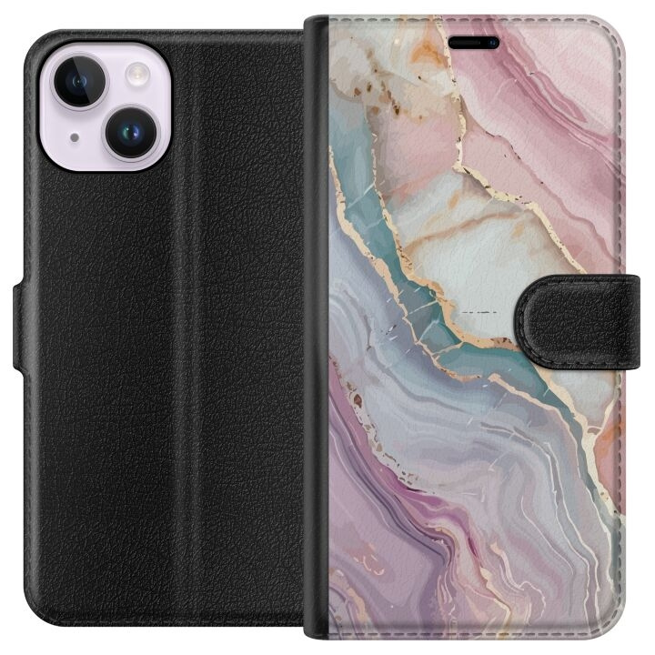 Plånboksfodral till Apple iPhone 14 med Marmor motiv i gruppen SMARTPHONE & SURFPLATTOR / Mobilskydd / Apple / iPhone 14 hos TP E-commerce Nordic AB (A50616)