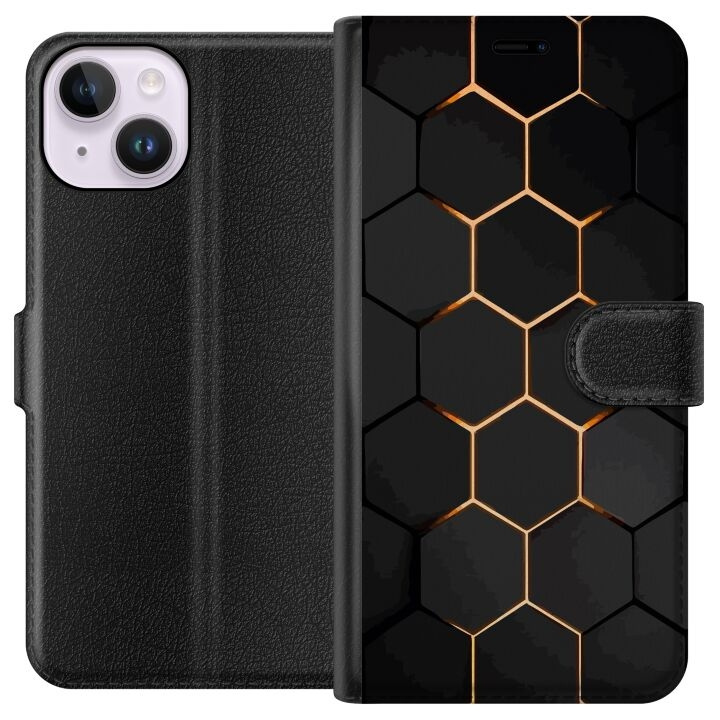 Plånboksfodral till Apple iPhone 14 med Lyxigt Mönster motiv i gruppen SMARTPHONE & SURFPLATTOR / Mobilskydd / Apple / iPhone 14 hos TP E-commerce Nordic AB (A50619)