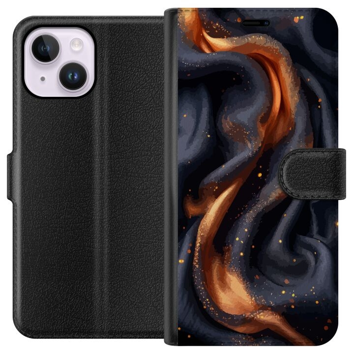 Plånboksfodral till Apple iPhone 14 Plus med Eldigt silke motiv i gruppen SMARTPHONE & SURFPLATTOR / Mobilskydd / Apple / iPhone 14 hos TP E-commerce Nordic AB (A50703)