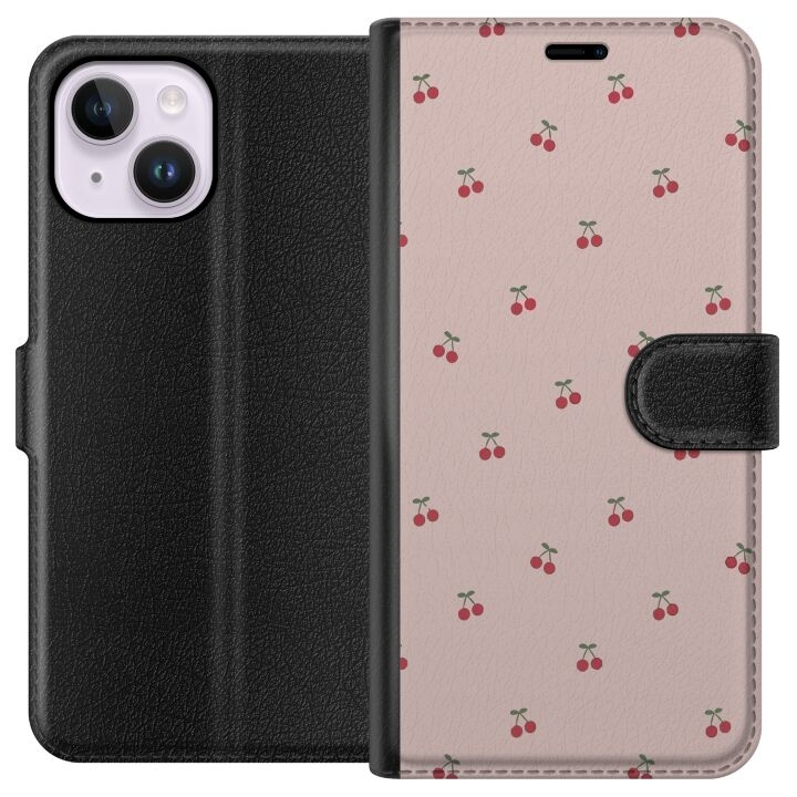 Plånboksfodral till Apple iPhone 14 Plus med Körsbär motiv i gruppen SMARTPHONE & SURFPLATTOR / Mobilskydd / Apple / iPhone 14 hos TP E-commerce Nordic AB (A50709)
