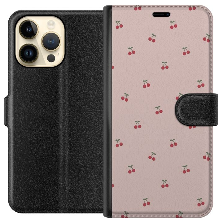 Plånboksfodral till Apple iPhone 14 Pro Max med Körsbär motiv i gruppen SMARTPHONE & SURFPLATTOR / Mobilskydd / Apple / iPhone 14 hos TP E-commerce Nordic AB (A50763)
