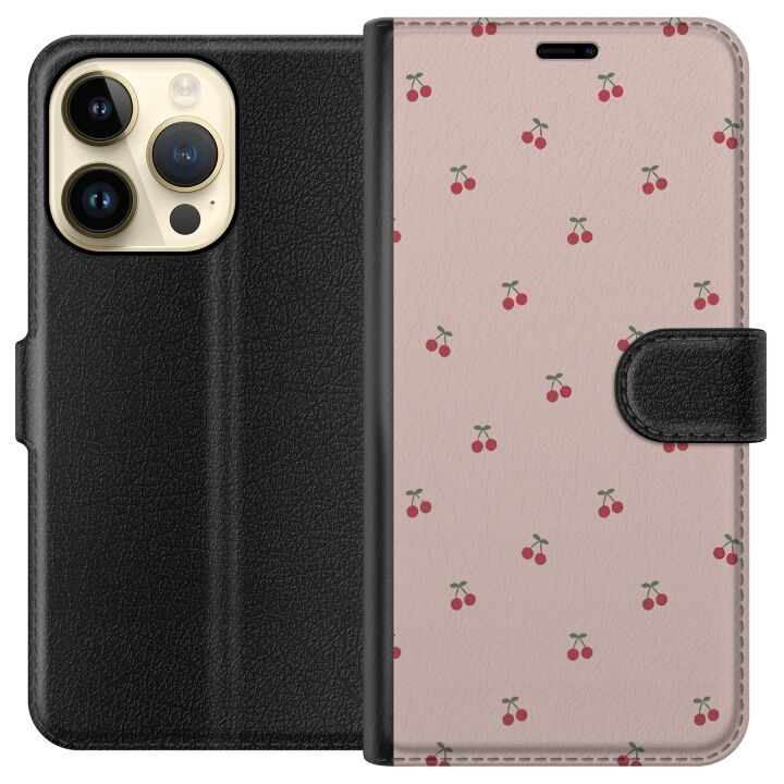 Plånboksfodral till Apple iPhone 15 Pro med Körsbär motiv i gruppen SMARTPHONE & SURFPLATTOR / Mobilskydd / Apple / iPhone 15 hos TP E-commerce Nordic AB (A50871)