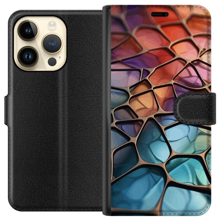 Plånboksfodral till Apple iPhone 15 Pro med Metalliskt mönster motiv i gruppen SMARTPHONE & SURFPLATTOR / Mobilskydd / Apple / iPhone 15 hos TP E-commerce Nordic AB (A50874)