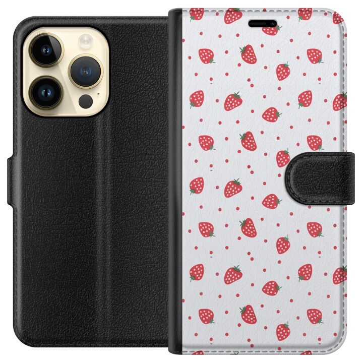 Plånboksfodral till Apple iPhone 15 Pro med Jordgubbar motiv i gruppen SMARTPHONE & SURFPLATTOR / Mobilskydd / Apple / iPhone 15 hos TP E-commerce Nordic AB (A50881)