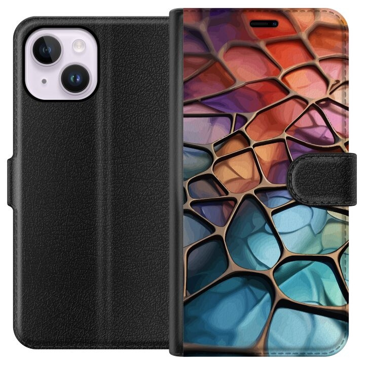 Plånboksfodral till Apple iPhone 15 Plus med Metalliskt mönster motiv i gruppen SMARTPHONE & SURFPLATTOR / Mobilskydd / Apple / iPhone 15 hos TP E-commerce Nordic AB (A50928)