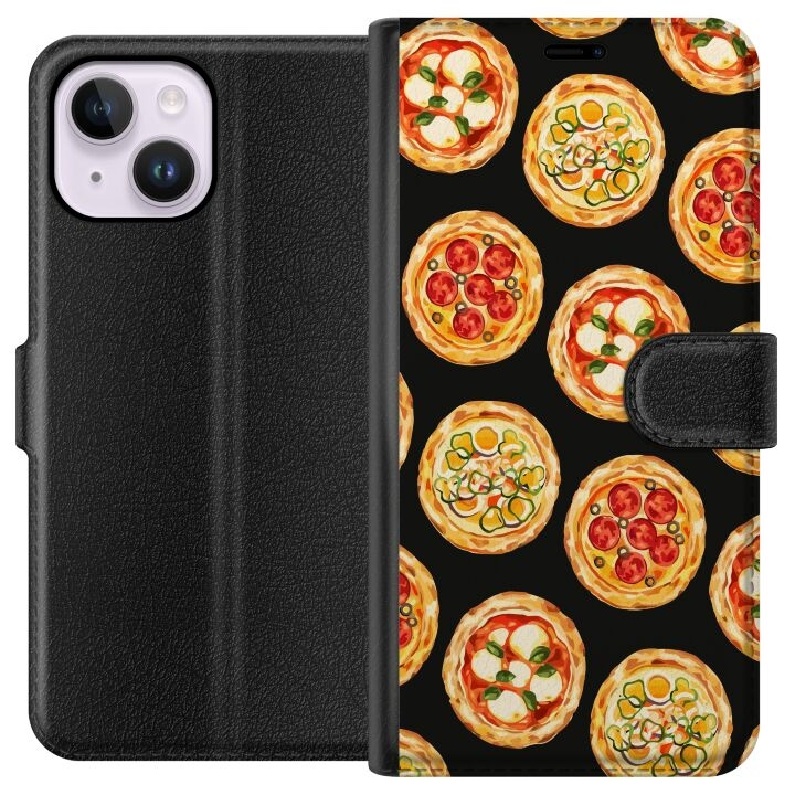Plånboksfodral till Apple iPhone 15 Plus med Pizza motiv i gruppen SMARTPHONE & SURFPLATTOR / Mobilskydd / Apple / iPhone 15 hos TP E-commerce Nordic AB (A50931)