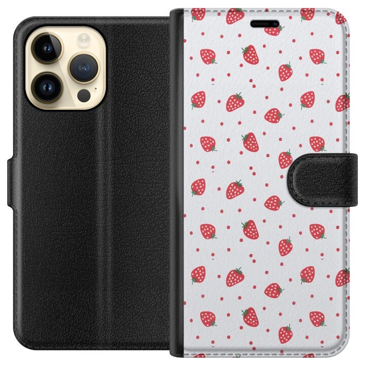 Plånboksfodral till Apple iPhone 15 Pro Max med Jordgubbar motiv i gruppen SMARTPHONE & SURFPLATTOR / Mobilskydd / Apple / iPhone 15 hos TP E-commerce Nordic AB (A50989)