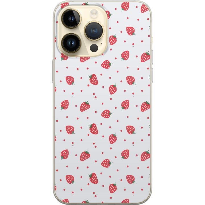Mobilskal till Apple iPhone 15 Pro Max med Jordgubbar motiv i gruppen SMARTPHONE & SURFPLATTOR / Mobilskydd / Apple / iPhone 15 hos TP E-commerce Nordic AB (A51016)