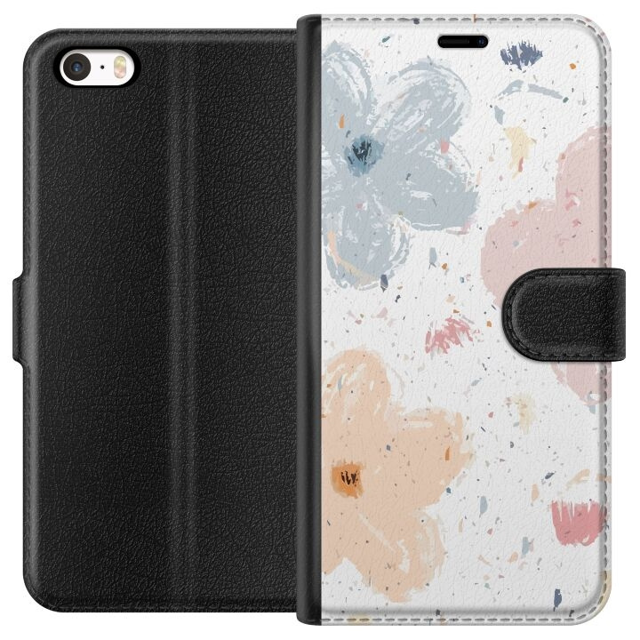 Plånboksfodral till Apple iPhone 5 med Blommor motiv i gruppen SMARTPHONE & SURFPLATTOR / Mobilskydd / Apple / iPhone 5/5S/SE hos TP E-commerce Nordic AB (A51092)