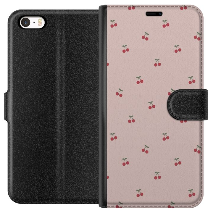 Plånboksfodral till Apple iPhone 5s med Körsbär motiv i gruppen SMARTPHONE & SURFPLATTOR / Mobilskydd / Apple / iPhone 5/5S/SE hos TP E-commerce Nordic AB (A51168)